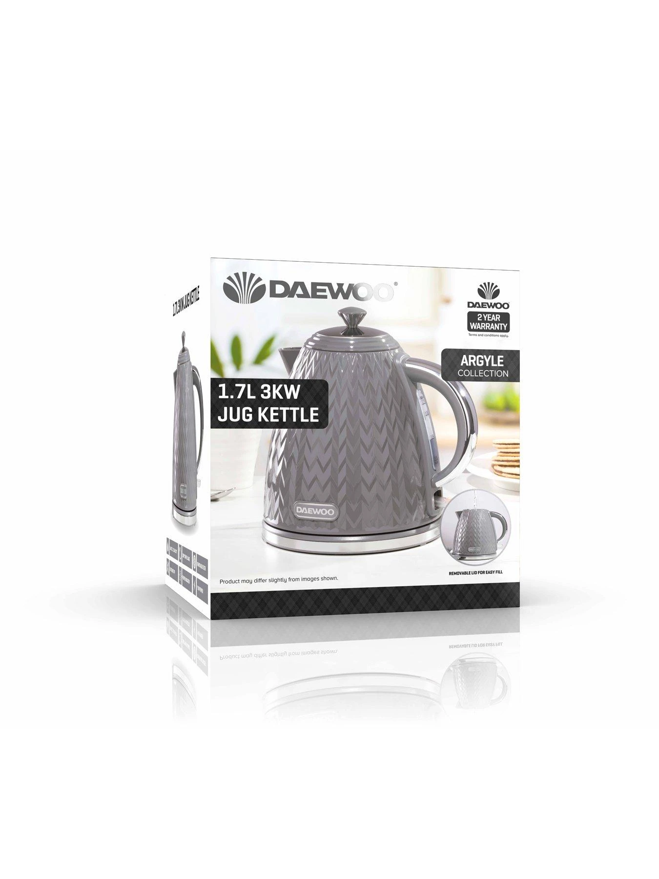Daewoo Argyle Kettle- Grey 4 Daewoo Argyle Kettle- Grey - Image 2