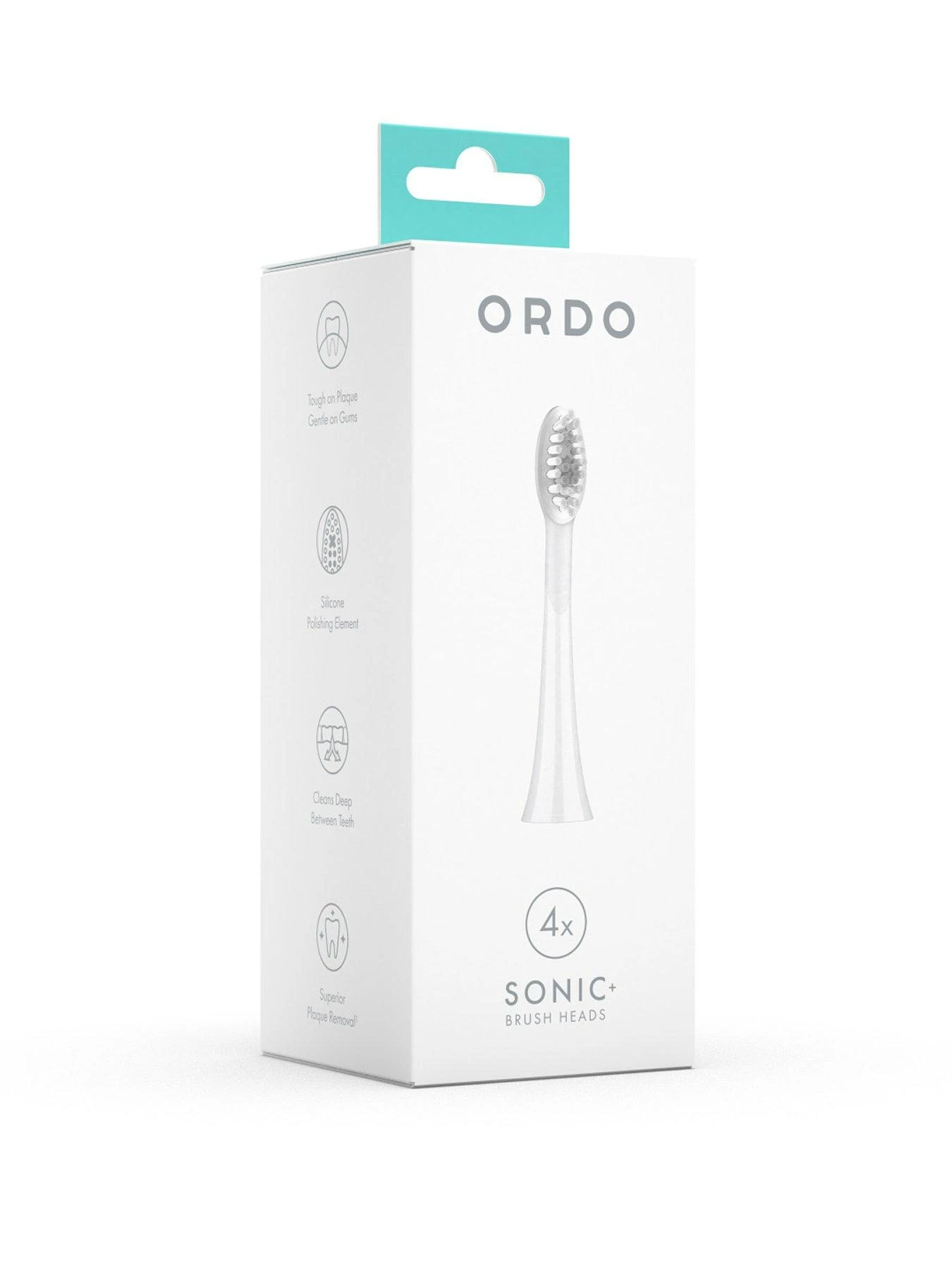 Ordo Sonic+ Brush Heads 4 Pack (White/Silver) 3 Ordo Sonic+ Brush Heads 4 Pack (White/Silver)