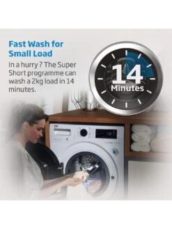 Beko WTL104151 Freestanding 10kg Load, 1400rpm Spin Washing Machine With RecycledTub - White -Appliance Pro UJ6AU SQ5 0000000013 WHITE SLd3