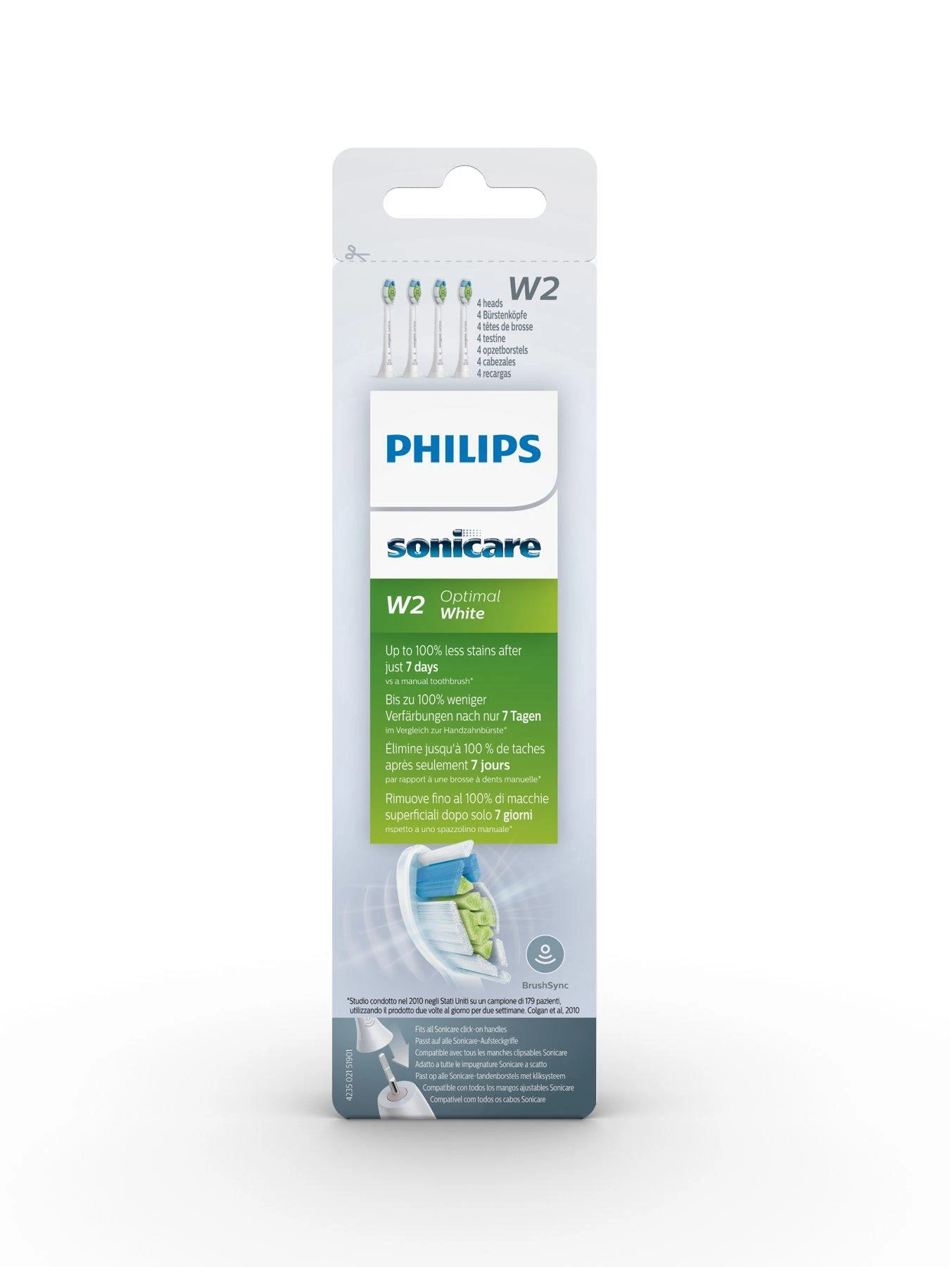 Philips Sonicare Optimal W2 White Replacement Brush Heads, Pack Of 4 HX6064/10 7 Philips Sonicare Optimal W2 White Replacement Brush Heads, Pack Of 4 HX6064/10 - Image 5
