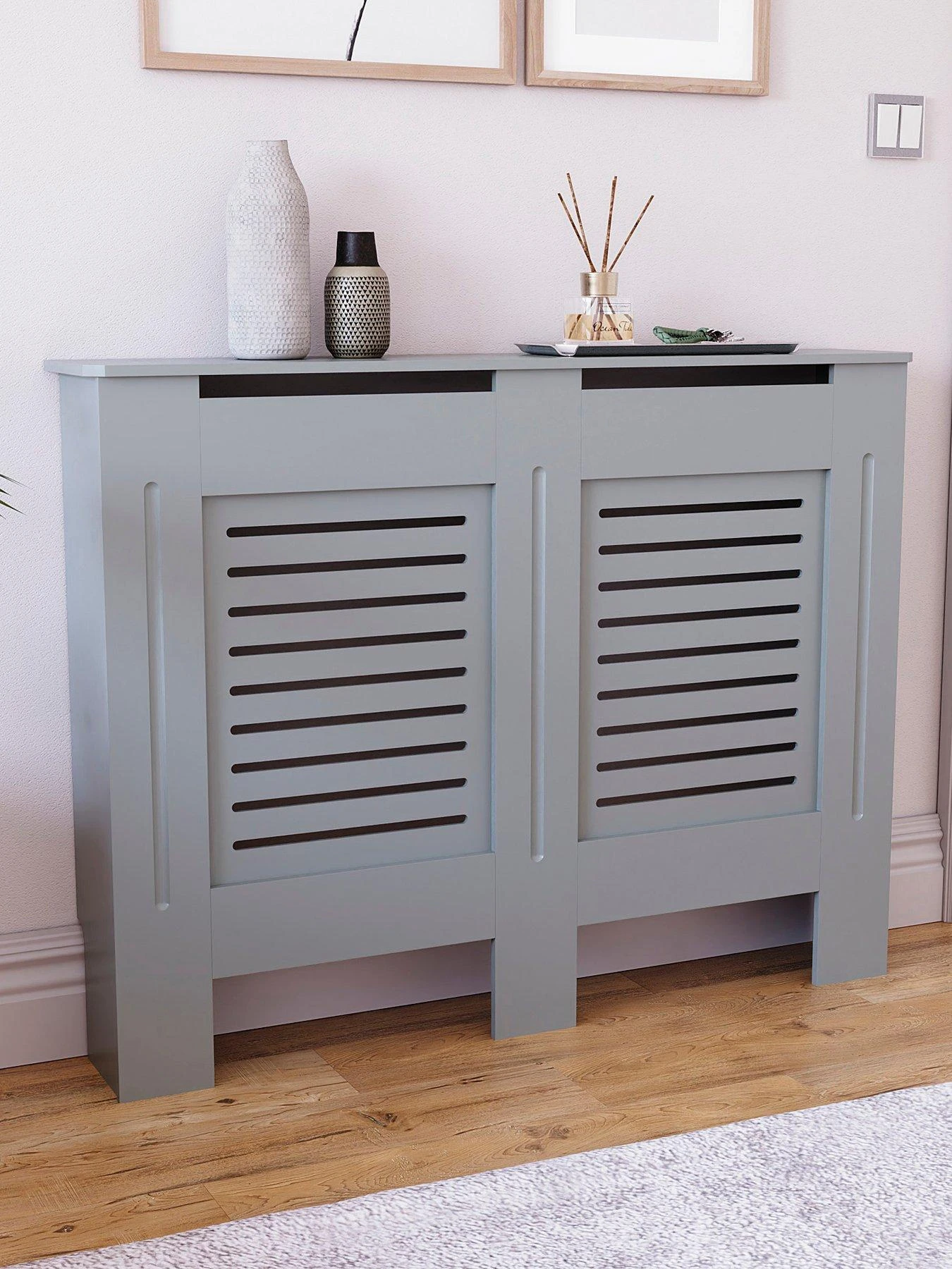 Vida Designs Milton Medium Radiator Cover - Grey 3 Vida Designs Milton Medium Radiator Cover - Grey