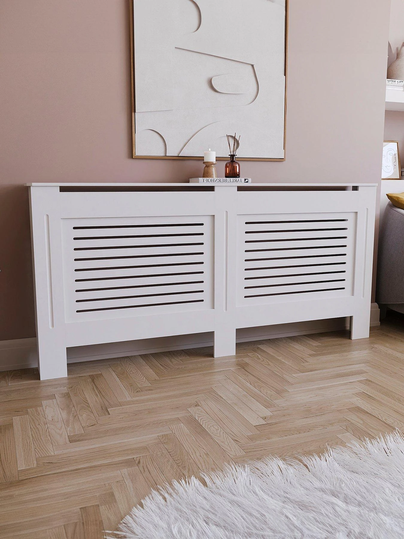 Vida Designs Milton Extra Large Radiator Cover - White 3 Vida Designs Milton Extra Large Radiator Cover - White