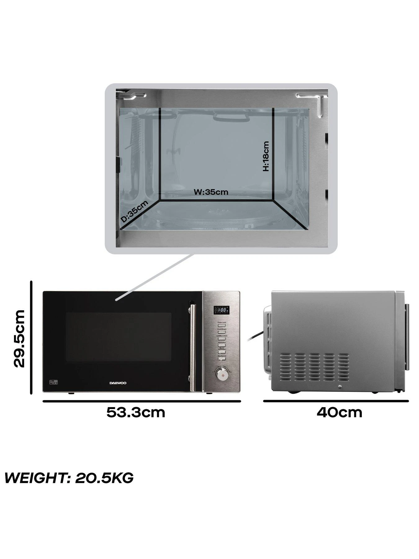 Daewoo 30L 900w Digital Microwave With Grill & Convection KOC9C5T 6 Daewoo 30L 900w Digital Microwave With Grill & Convection KOC9C5T - Image 4
