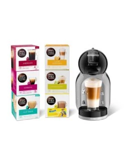 Nescafe Dolce Gusto Mini Me Automatic Coffee Machine Starter Kit By De'Longhi - Arctic Grey And Black Anthracite -Appliance Pro UT2K4 SQ5 0000000005 GREY SLd3