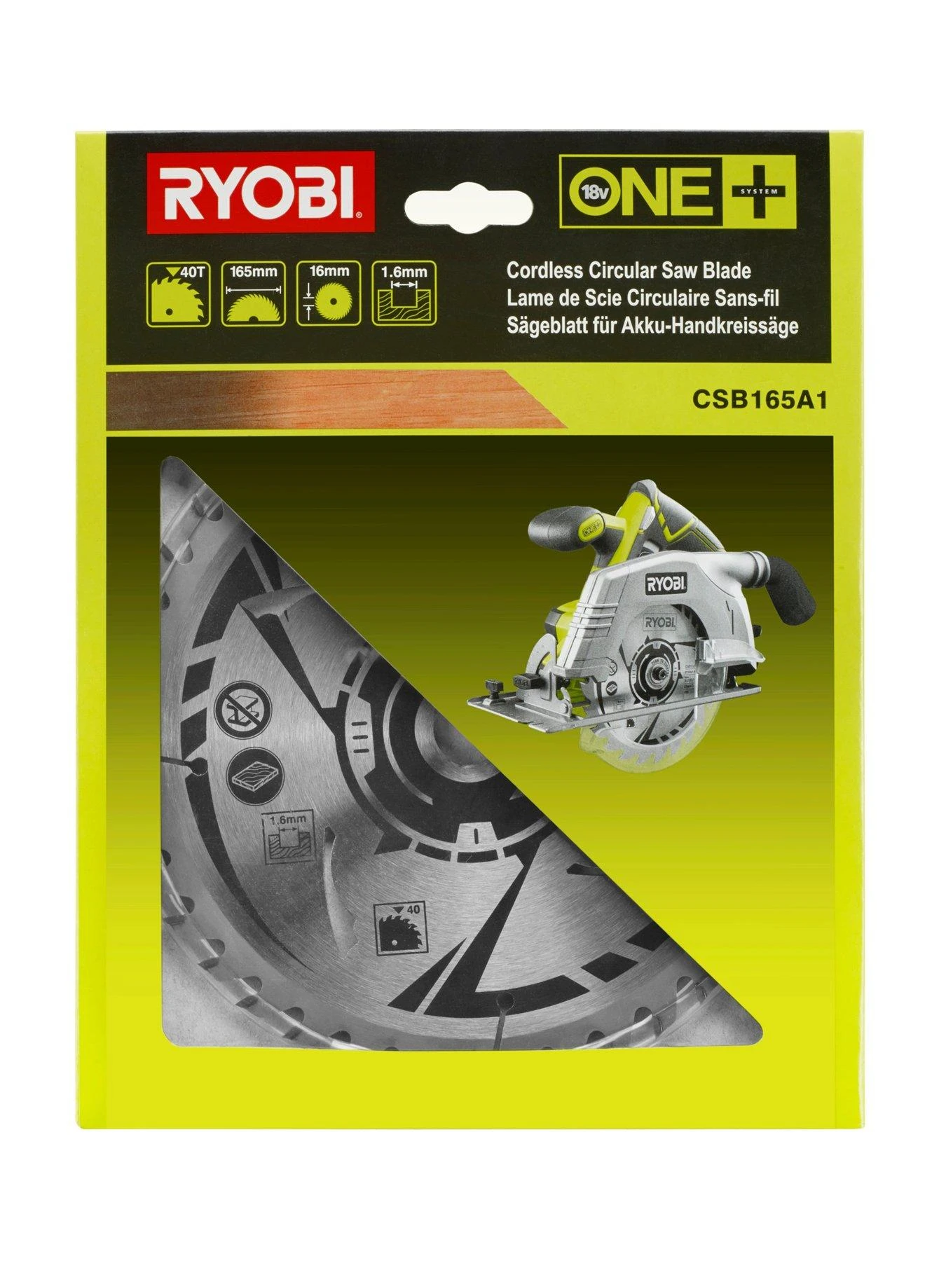 RYOBI CSB165A1 165mm Circular Saw Blade (Single) 4 RYOBI CSB165A1 165mm Circular Saw Blade (Single) - Image 2