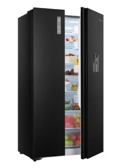 Fridgemaster MS91521FFB 91cm Total No Frost American Fridge Freezer - Black -Appliance Pro UTS7T SQ4 0000000004 BLACK SLd