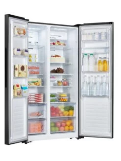 Fridgemaster MS91521FFB 91cm Total No Frost American Fridge Freezer - Black -Appliance Pro UTS7T SQ5 0000000004 BLACK SLd