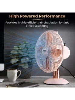Tower Cavaletto 12-inch Metal Desk Fan - Baby Pink / Rose Gold 10 Tower Cavaletto 12-inch Metal Desk Fan - Baby Pink / Rose Gold -Appliance Pro UTV3A SQ3 0000000088 NO COLOR SLd1