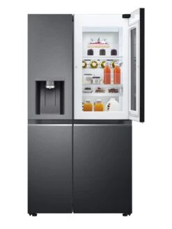 LG InstaView ThinQ GSXV90MCAE Wifi Connected American-Style Fridge Freezer - Matte Black - E Rated -Appliance Pro UVSTQ SQ3 0000000004 BLACK SLd1