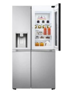 LG InstaView ThinQ GSXV91BSAE Wifi Connected American-Style Fridge Freezer - Stainless Steel - E Rated -Appliance Pro UVSTR SQ3 0000000166 STAINLESS STEEL SLd1