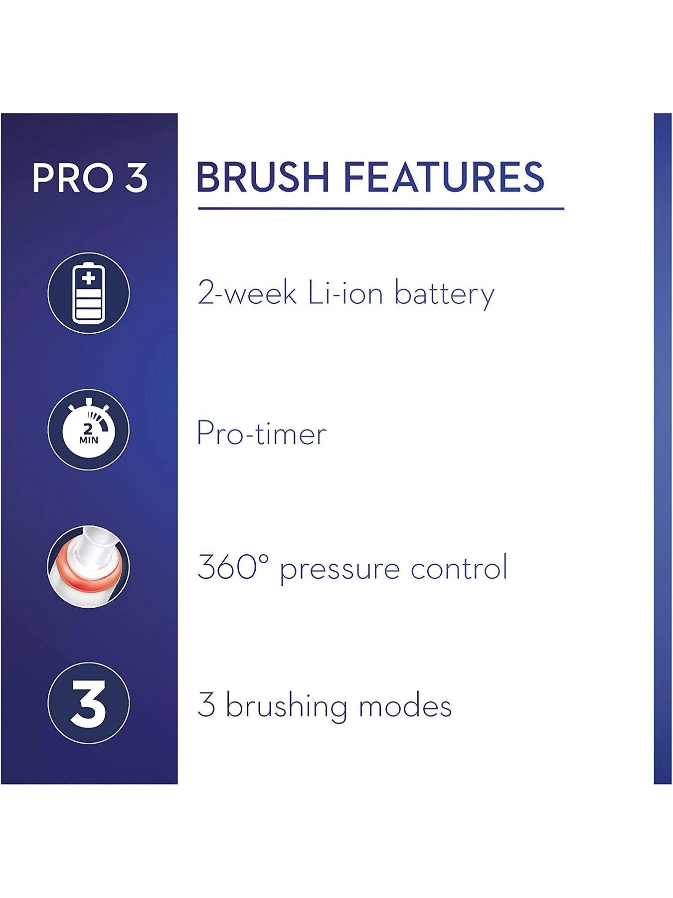 Oral B Oral-B Pro 3 3000 All-Black Cross Action Electric Toothbrush 6 Oral B Oral-B Pro 3 3000 All-Black Cross Action Electric Toothbrush - Image 4