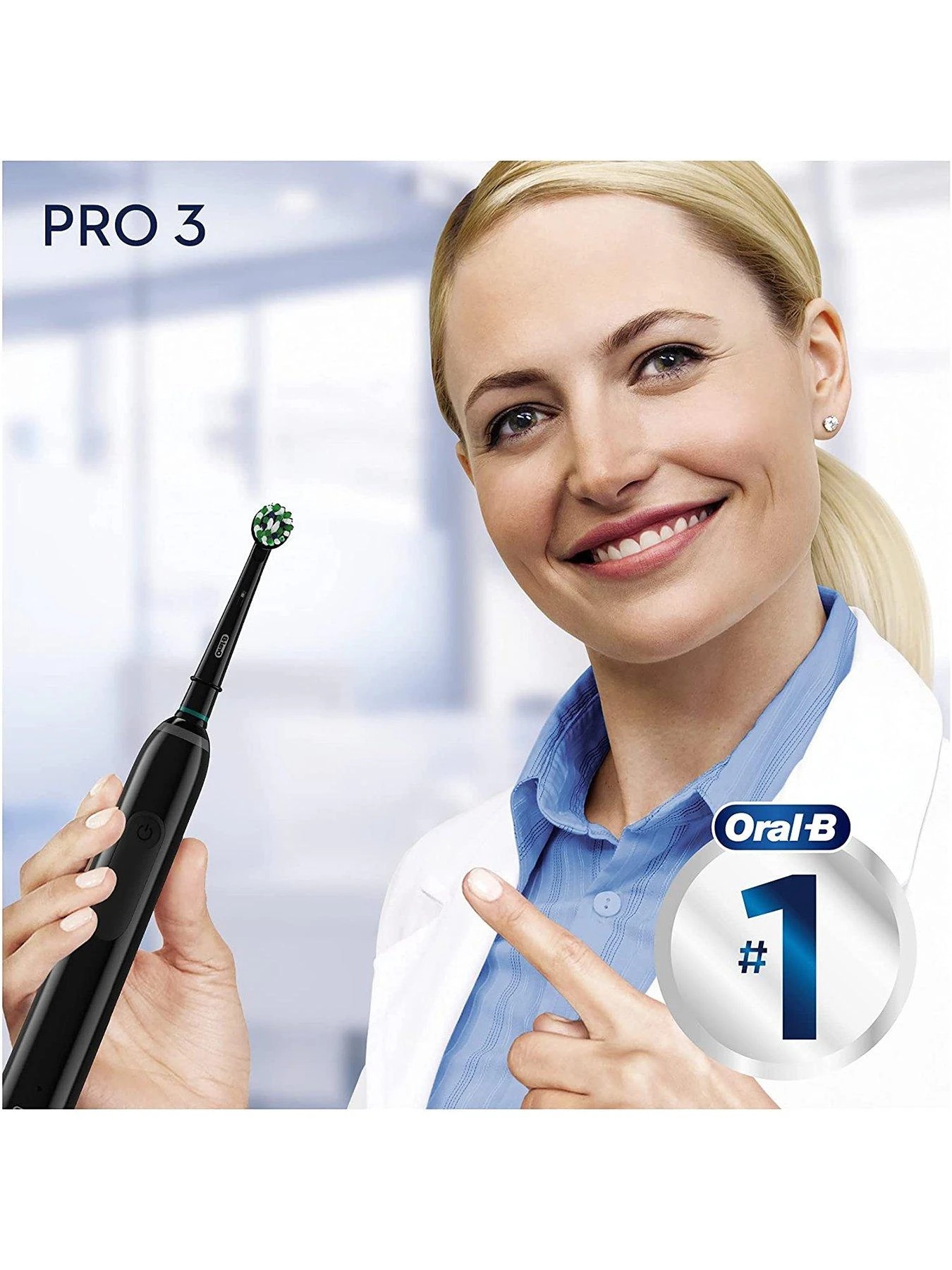 Oral B Oral-B Pro 3 3000 All-Black Cross Action Electric Toothbrush 7 Oral B Oral-B Pro 3 3000 All-Black Cross Action Electric Toothbrush - Image 5