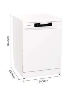 Hisense HS643D60WUK 16-Place Freestanding Dishwasher With Cutlery Tray - White -Appliance Pro UXUKM SQ5 0000000013 WHITE SLd3