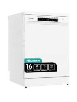 Hisense HS673C60WUK 16-Place Freestanding Dishwasher With Invertor Motor - White