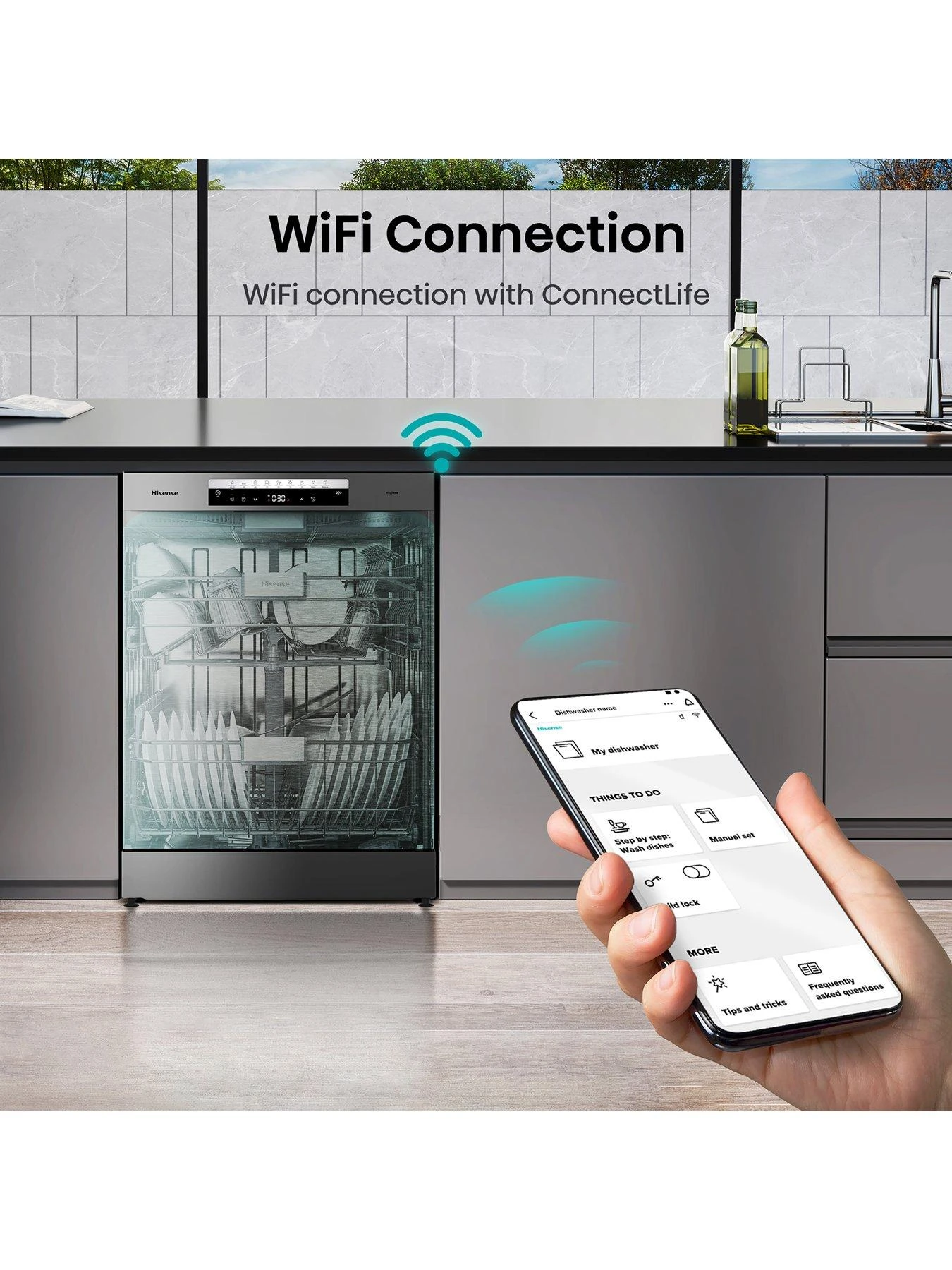 Hisense HS673C60XUK 16-Place Freestanding Dishwasher With Invertor Motor - Stainless Steel 5 Hisense HS673C60XUK 16-Place Freestanding Dishwasher With Invertor Motor - Stainless Steel - Image 3