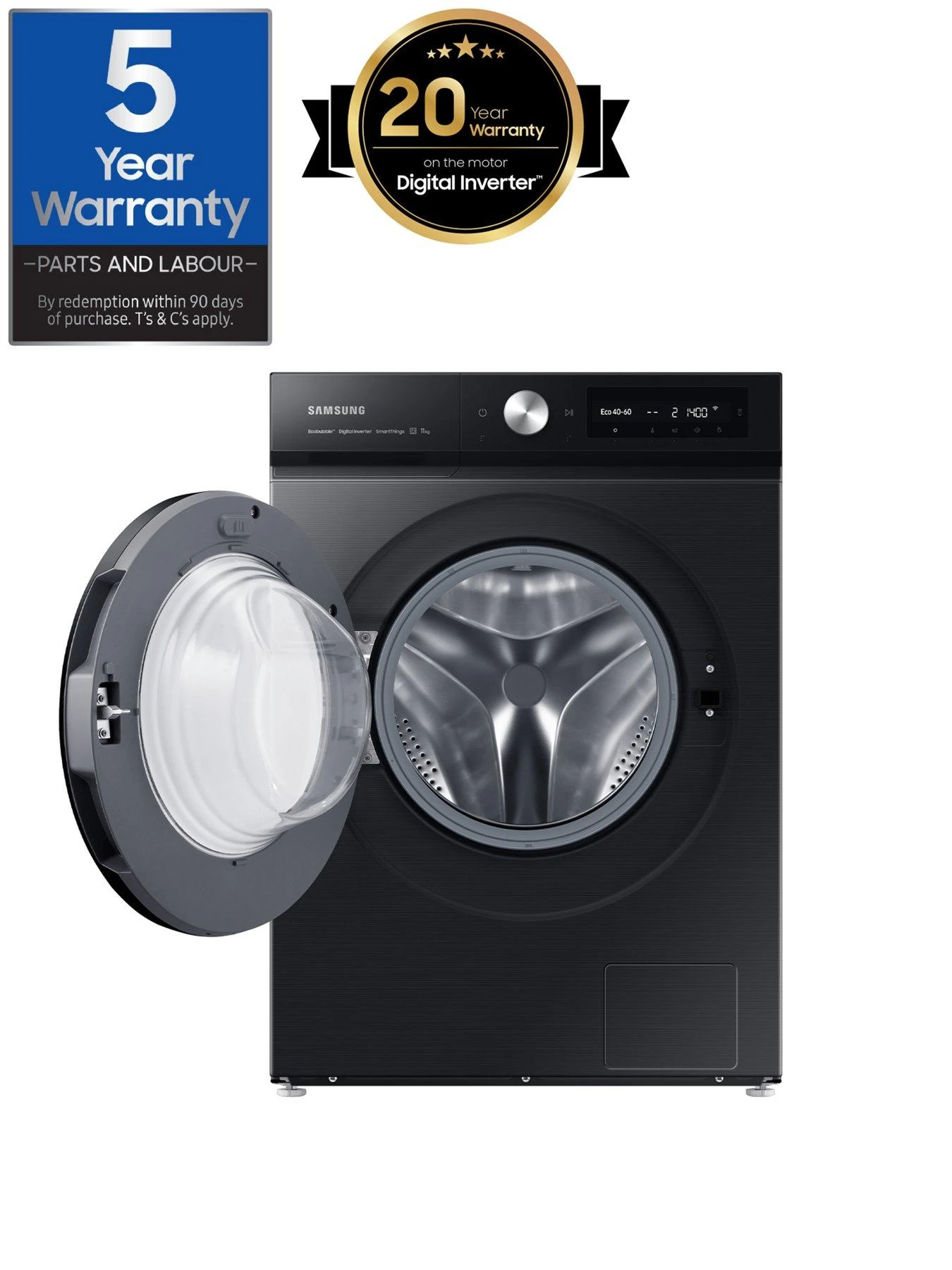 Samsung Series 5+ WW11BB504DAB/S1 SpaceMax Washing Machine - 11kg Load 1400 Spin A Rated - Graphite 4 Samsung Series 5+ WW11BB504DAB/S1 SpaceMax Washing Machine - 11kg Load 1400 Spin A Rated - Graphite - Image 2