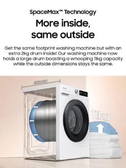 Samsung Series 5+ WW11BB504DAB/S1 SpaceMax Washing Machine - 11kg Load 1400 Spin A Rated - Graphite 14 Samsung Series 5+ WW11BB504DAB/S1 SpaceMax Washing Machine - 11kg Load 1400 Spin A Rated - Graphite -Appliance Pro UXUKS SQ5 0000000004 BLACK SLd3