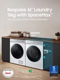 Samsung Series 5+ WW11BB504DAW/S1 SpaceMax Washing Machine - 11kg Load 1400 Spin A Rated - White 12 Samsung Series 5+ WW11BB504DAW/S1 SpaceMax Washing Machine - 11kg Load 1400 Spin A Rated - White -Appliance Pro UXUKT SQ3 0000000013 WHITE SLd1