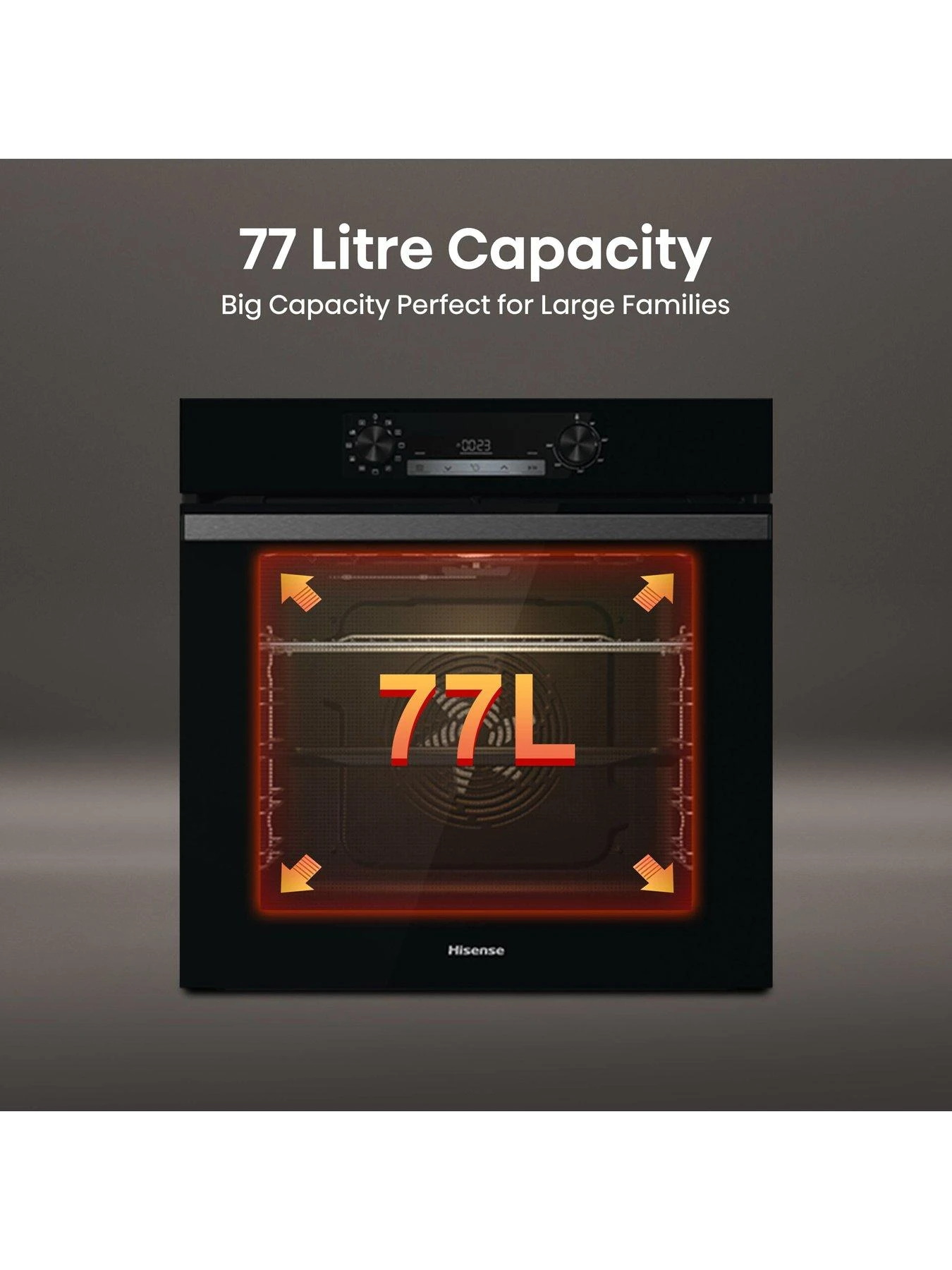 Hisense BI64211PB, 77L Pyrolytic Single Oven - Black 5 Hisense BI64211PB, 77L Pyrolytic Single Oven - Black - Image 3