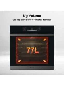 Hisense BSA63222ABUK 77-Litre Single Electric Oven With Steam Bake Function - Black 10 Hisense BSA63222ABUK 77-Litre Single Electric Oven With Steam Bake Function - Black -Appliance Pro UYAQJ SQ2 0000000004 BLACK SLd
