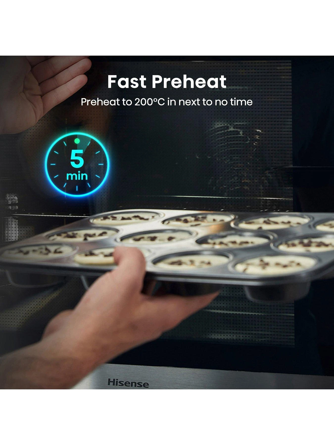 Hisense BSA63222ABUK 77-Litre Single Electric Oven With Steam Bake Function - Black 6 Hisense BSA63222ABUK 77-Litre Single Electric Oven With Steam Bake Function - Black - Image 4