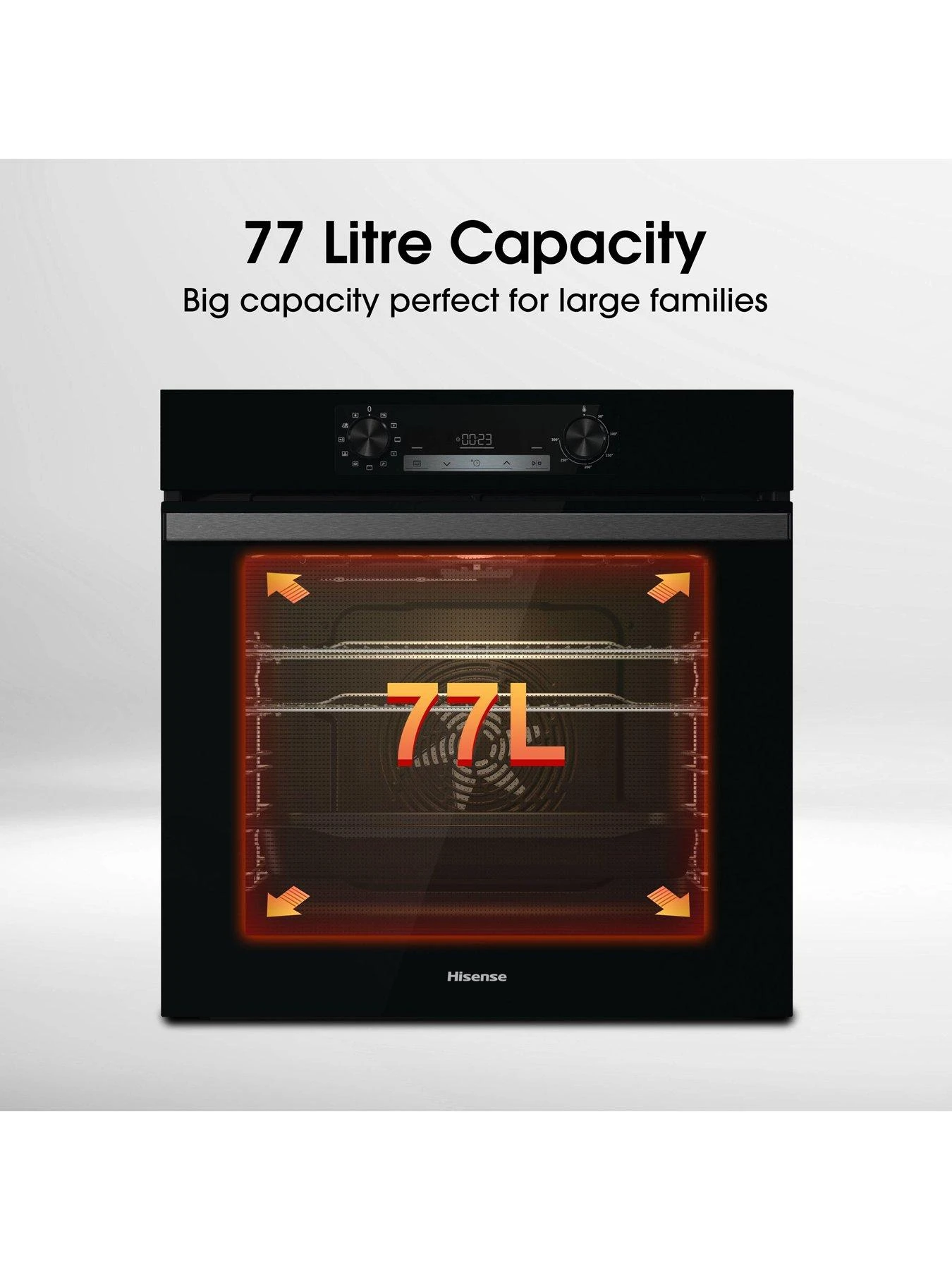 Hisense BI62211CB 77-Litre Electric Single Oven With Catalytic Liners - Black 4 Hisense BI62211CB 77-Litre Electric Single Oven With Catalytic Liners - Black - Image 2