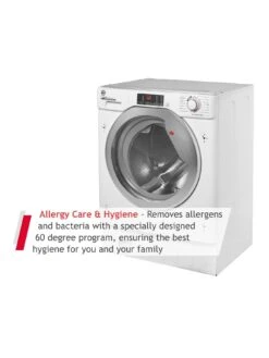 Hoover H-WASH 300 HBWS48D1ACE 8kg Load, 1400rpm Spin Integrated Washing Machine - Quick Washes, Hygiene Cycles, 16 Programmes - White With Chrome Door -Appliance Pro V36H3 SQ3 0000000013 WHITE SLd1