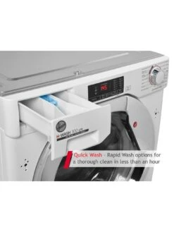 Hoover H-WASH 300 HBWS48D1ACE 8kg Load, 1400rpm Spin Integrated Washing Machine - Quick Washes, Hygiene Cycles, 16 Programmes - White With Chrome Door -Appliance Pro V36H3 SQ5 0000000013 WHITE SLd3
