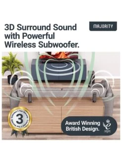 Majority Everest 300W 5.1 Dolby Audio Soundbar With Wireless Sub And Satellite Speakers -Appliance Pro V48VQ SQ4 0000000004 BLACK SLd