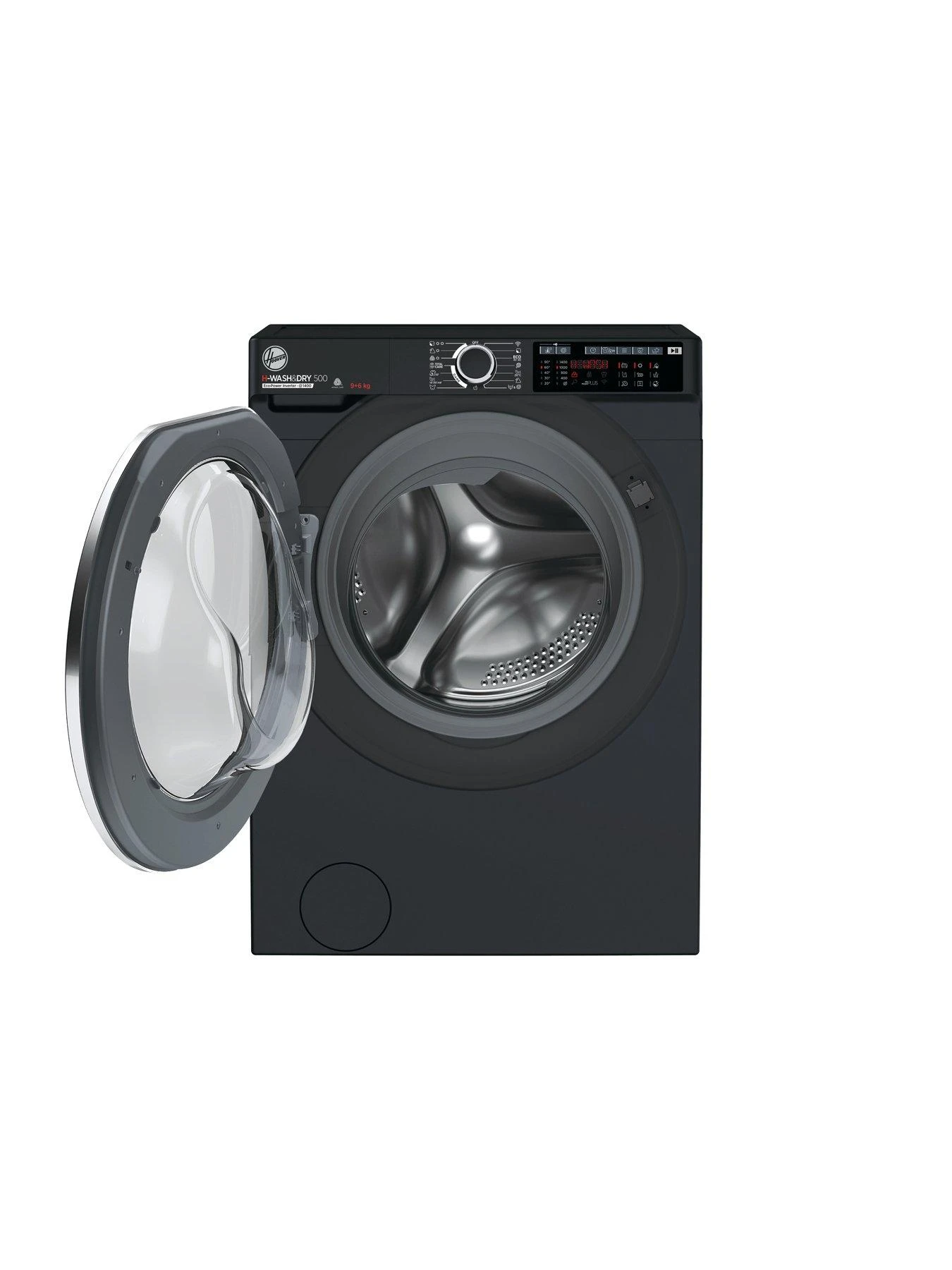 Hoover H-WASH 500 HD496AMBCB Freestanding Washer Dryer, WiFi Connected, A Rated, 9 Kg/6 Kg Load, 1400 Rpm - Black 4 Hoover H-WASH 500 HD496AMBCB Freestanding Washer Dryer, WiFi Connected, A Rated, 9 Kg/6 Kg Load, 1400 Rpm - Black - Image 2