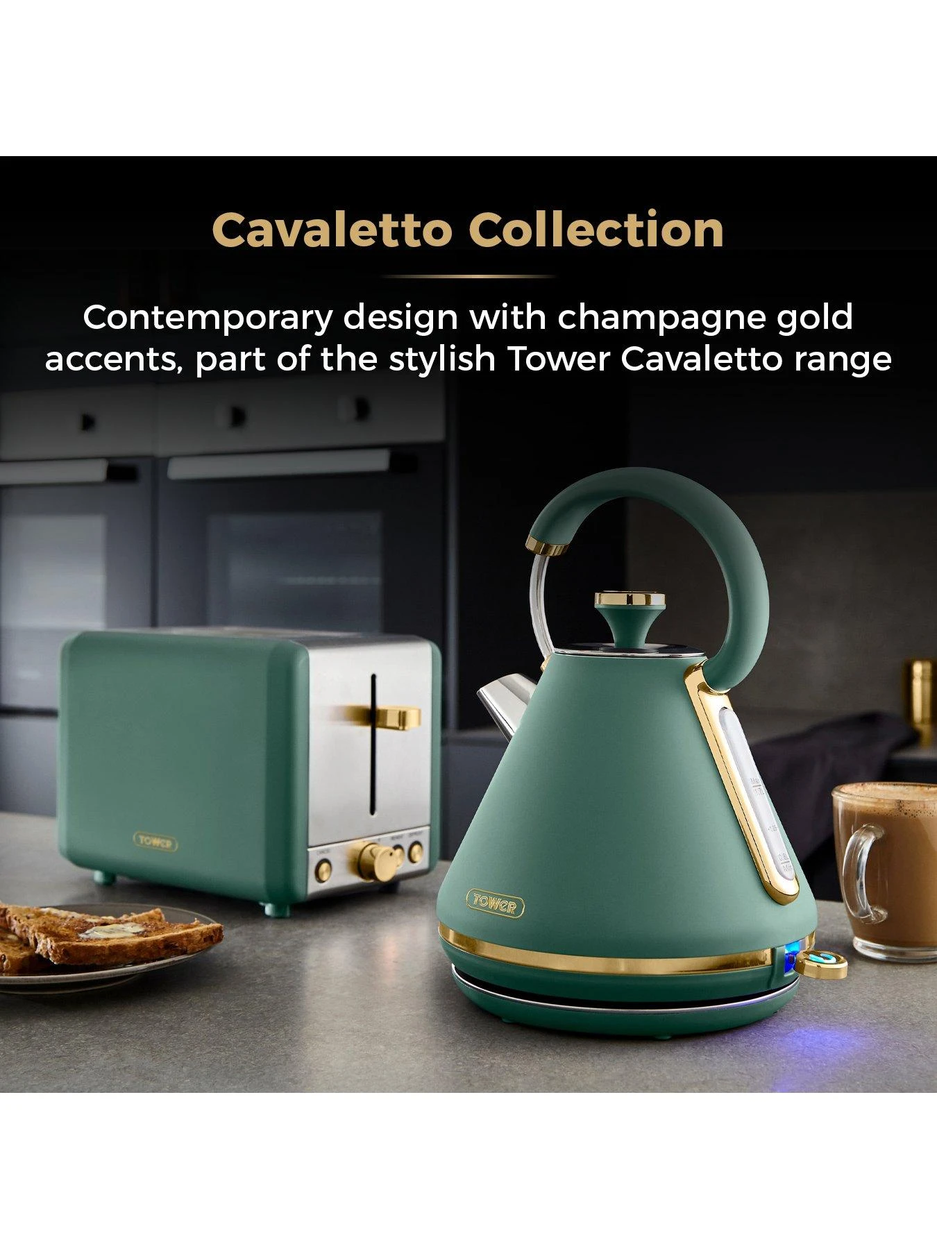 Tower Cavaletto 1.7L 3kW Pyramid Kettle - Jade 5 Tower Cavaletto 1.7L 3kW Pyramid Kettle - Jade - Image 3
