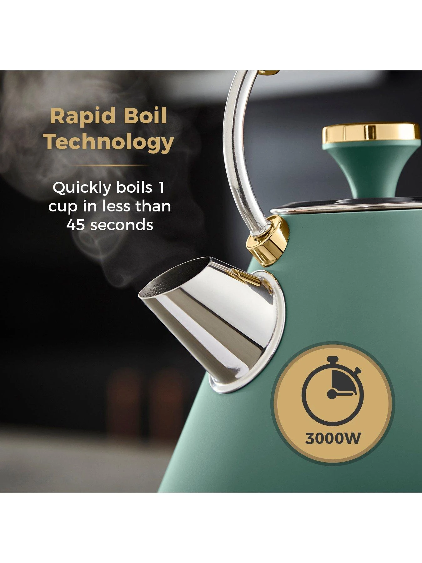 Tower Cavaletto 1.7L 3kW Pyramid Kettle - Jade 6 Tower Cavaletto 1.7L 3kW Pyramid Kettle - Jade - Image 4