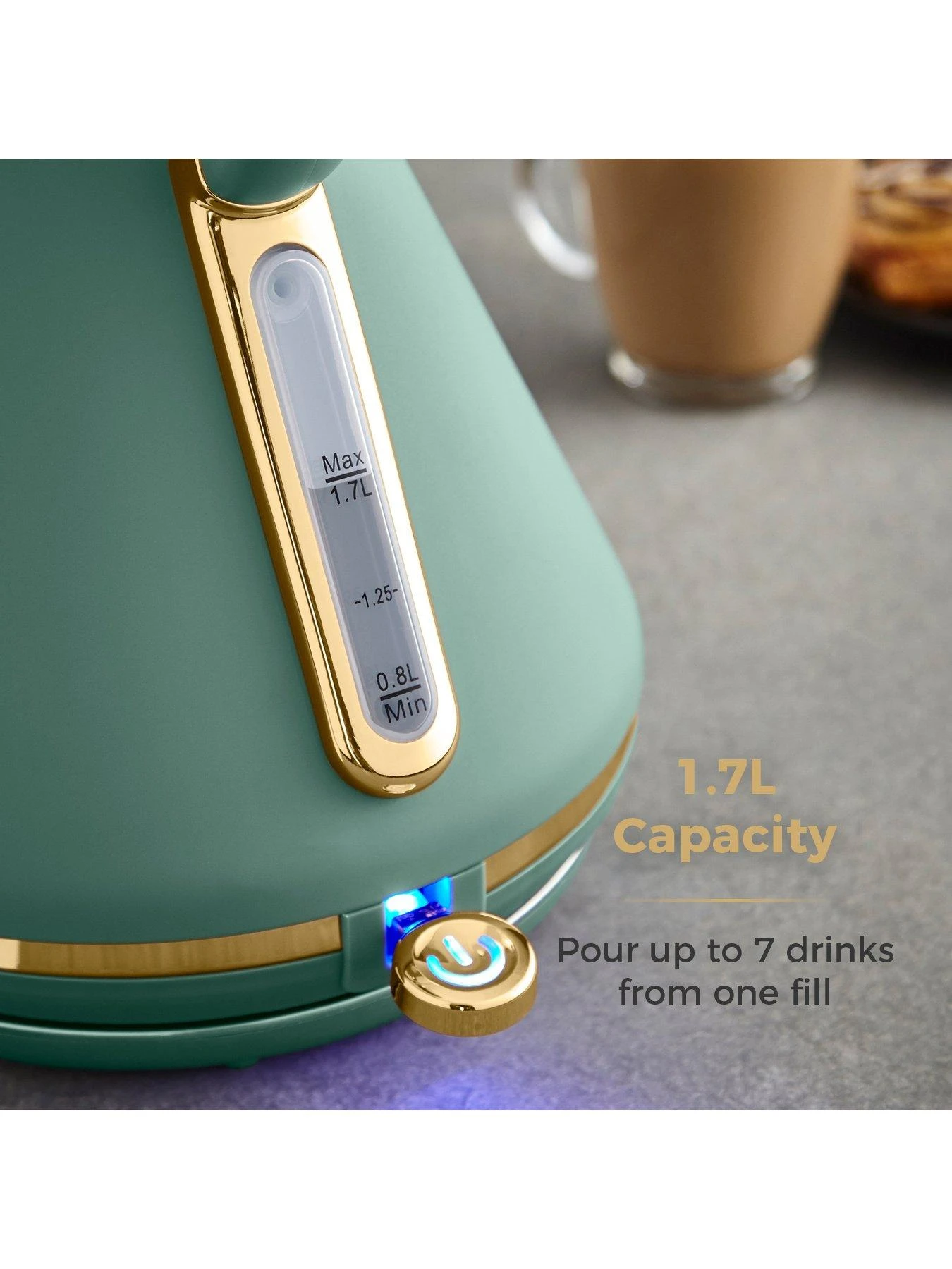 Tower Cavaletto 1.7L 3kW Pyramid Kettle - Jade 7 Tower Cavaletto 1.7L 3kW Pyramid Kettle - Jade - Image 5