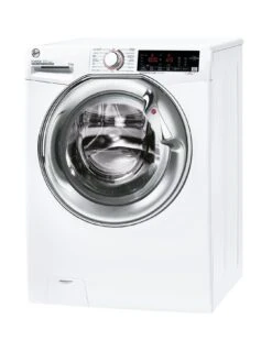 Hoover H-WASH 300 H3WS69TAMCE Freestanding Washing Machine, Chrome Door, WiFi Connected, 9 Kg Load, 1600 Rpm - White -Appliance Pro V57XV SQ2 0000000013 WHITE SLd