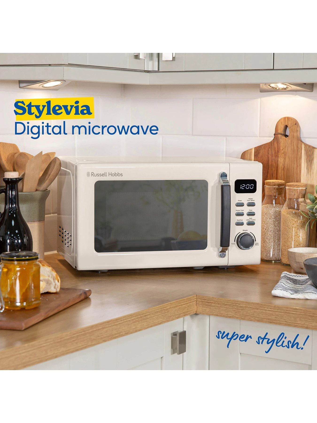 Russell Hobbs RHM2026C Stylevia 20-Litre 800W Digital Microwave - Cream 5 Russell Hobbs RHM2026C Stylevia 20-Litre 800W Digital Microwave - Cream - Image 3
