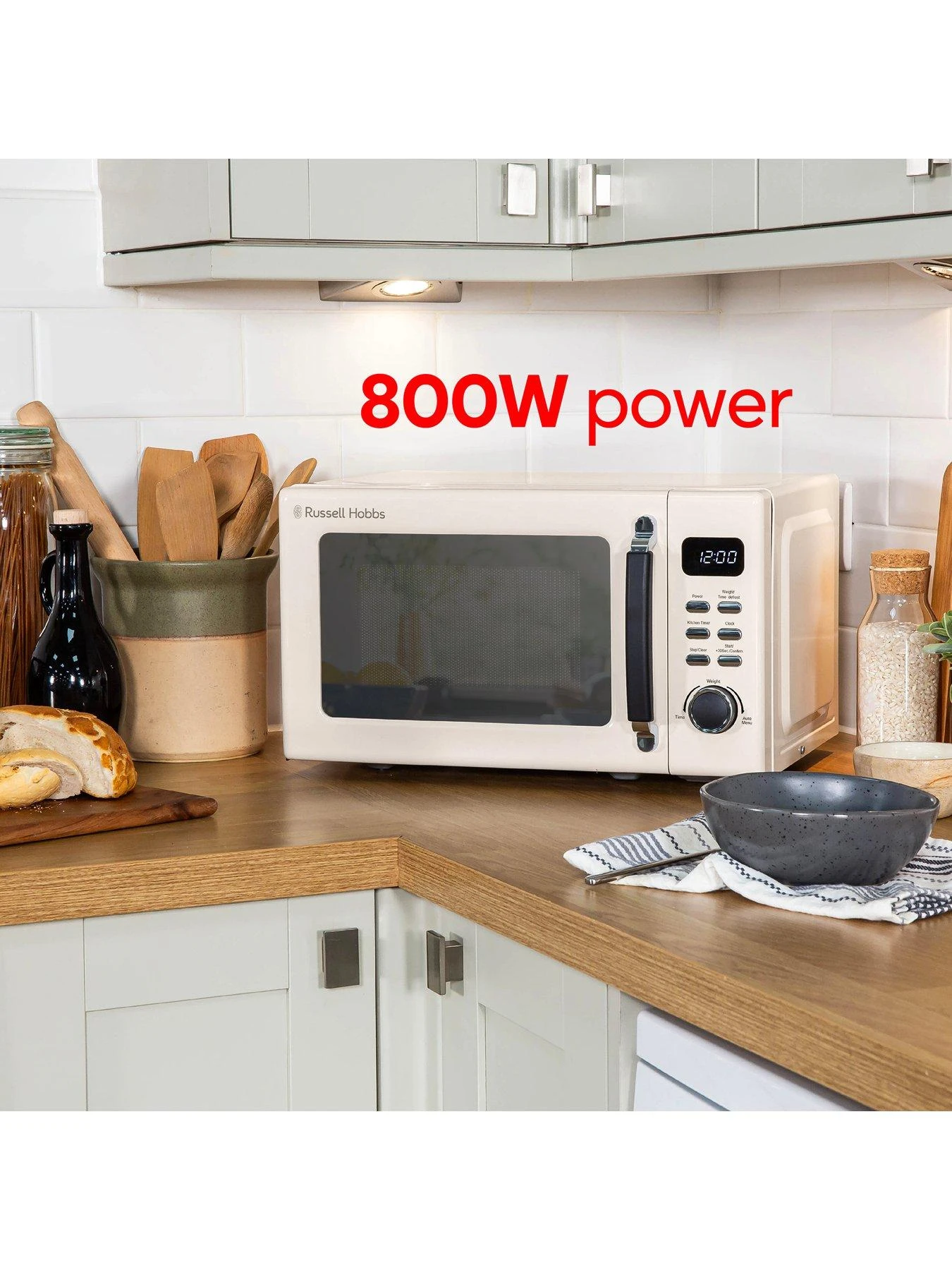 Russell Hobbs RHM2026C Stylevia 20-Litre 800W Digital Microwave - Cream 8 Russell Hobbs RHM2026C Stylevia 20-Litre 800W Digital Microwave - Cream - Image 6