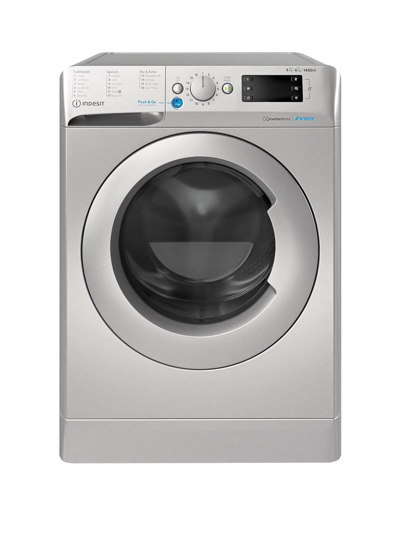 Indesit BDE86436XSUKN D|A 8+6KG 1400rpm Washer Dryer - Silver 3 Indesit BDE86436XSUKN D|A 8+6KG 1400rpm Washer Dryer - Silver