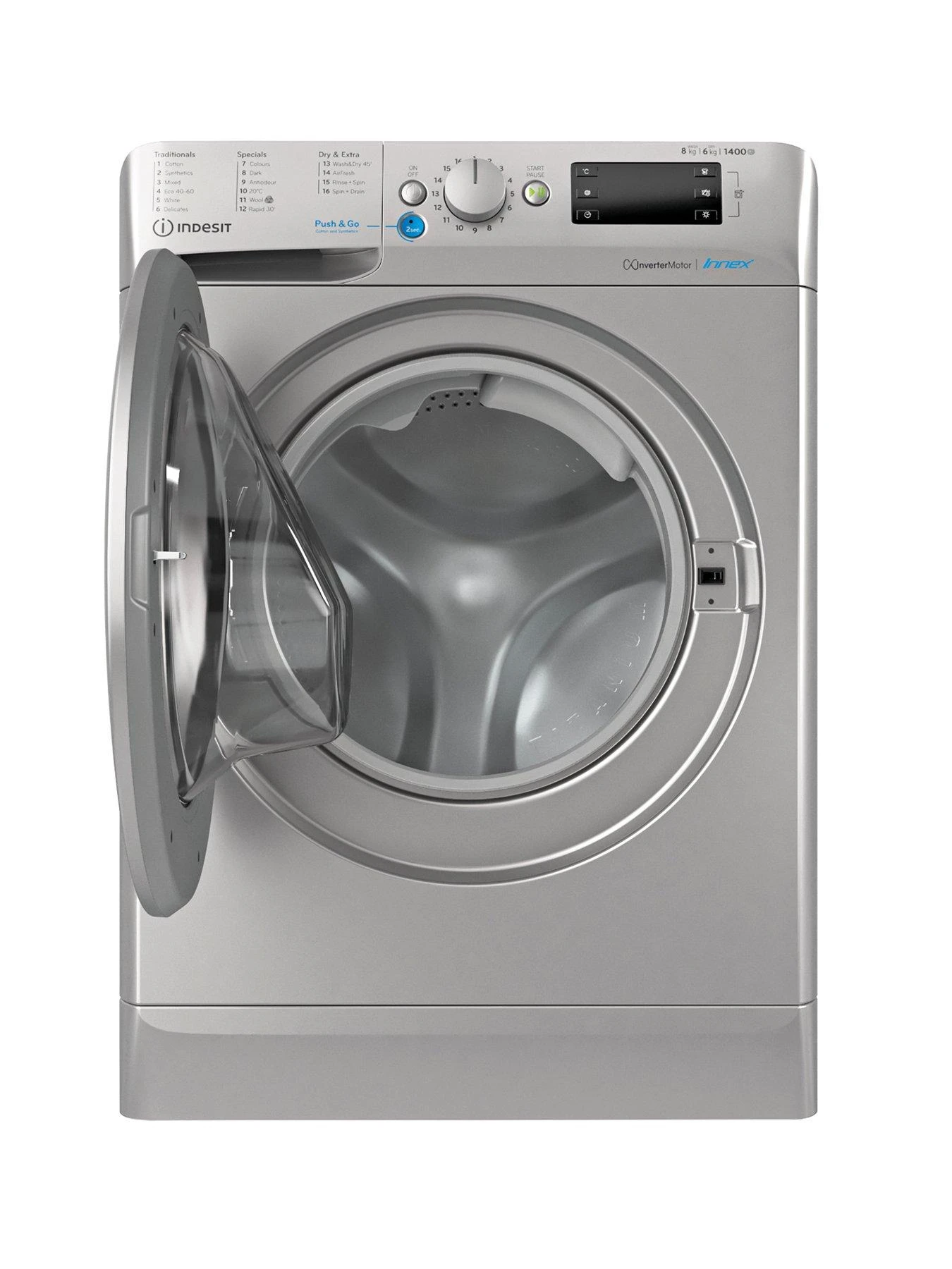 Indesit BDE86436XSUKN D|A 8+6KG 1400rpm Washer Dryer - Silver 4 Indesit BDE86436XSUKN D|A 8+6KG 1400rpm Washer Dryer - Silver - Image 2