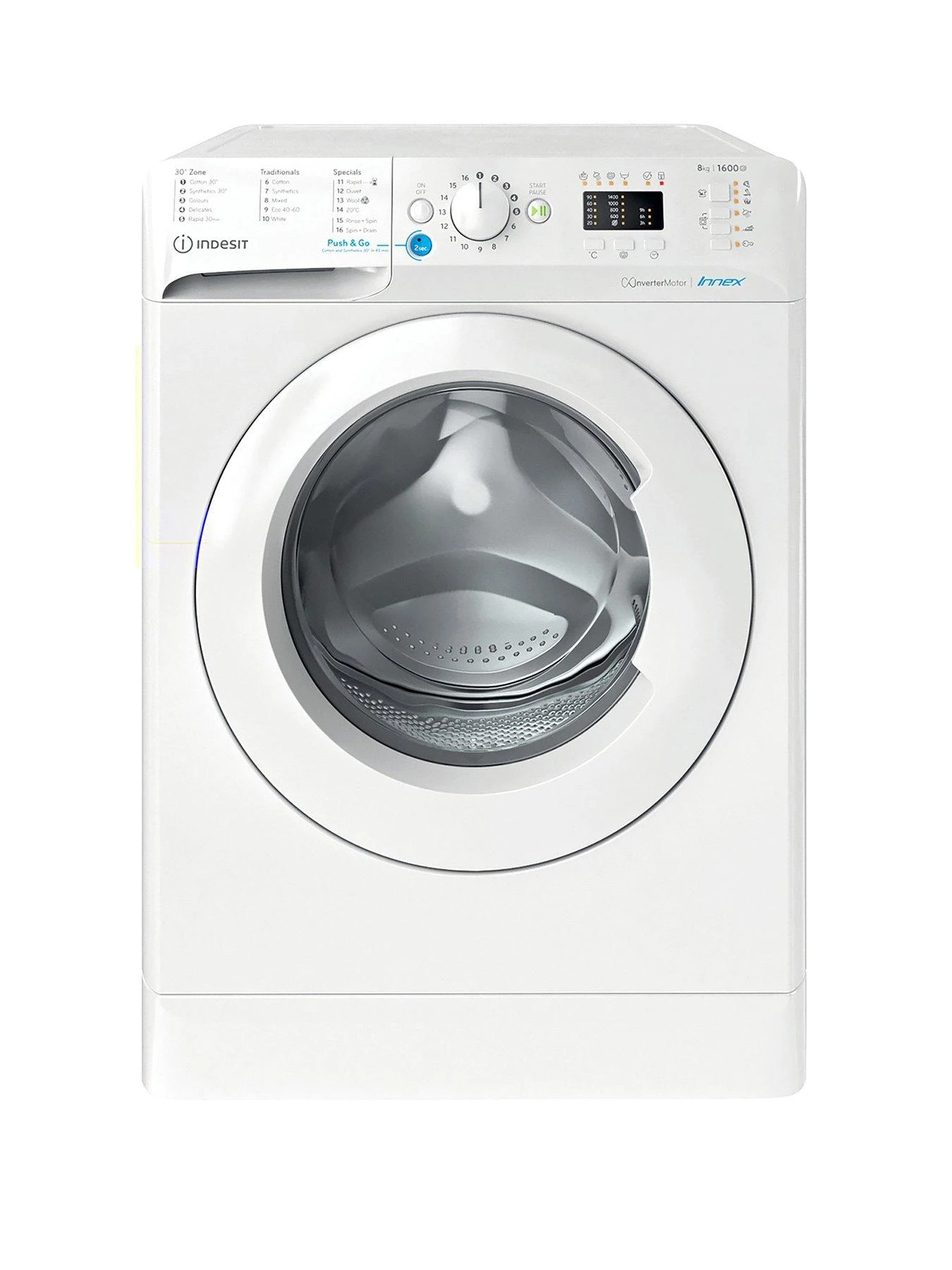 Indesit BWA81684XWUKN 8kg Load, 1600rpm Spin Washing Machine - White 3 Indesit BWA81684XWUKN 8kg Load, 1600rpm Spin Washing Machine - White