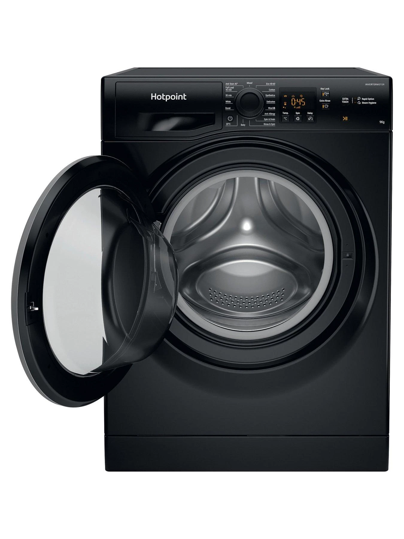 Hotpoint NSWM945CBSUKN 9kg Load, 1400rpm Spin Washing Machine - Black 4 Hotpoint NSWM945CBSUKN 9kg Load, 1400rpm Spin Washing Machine - Black - Image 2