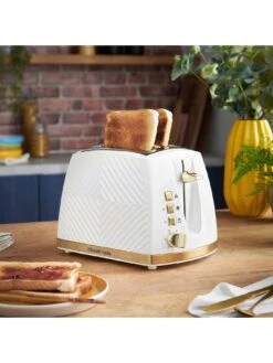 Russell Hobbs Groove Kettle & Toaster Bundle - White -Appliance Pro V6C8S SQ5 0000000013 WHITE SLd3