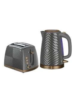 Russell Hobbs Groove Kettle & Toaster Bundle - Grey -Appliance Pro V6C8T SQ2 0000000005 GREY SLd