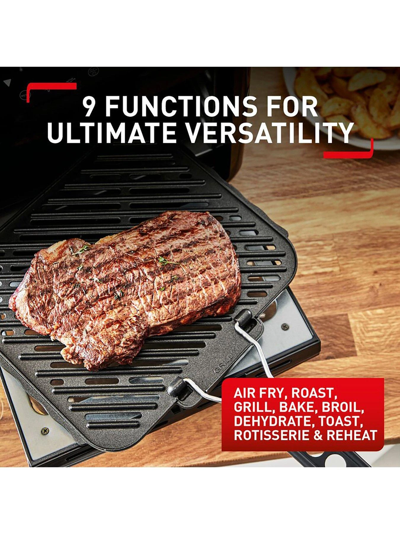 Tefal Easy Fry 9in1 Air Fryer, Oven, Grill & Rotisserie With 8in1 Programs & 9 Cooking Functions 11L 4 Tefal Easy Fry 9in1 Air Fryer, Oven, Grill & Rotisserie With 8in1 Programs & 9 Cooking Functions 11L - Image 2