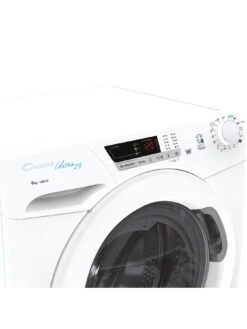Candy Ultra HCU1482DE 8kg Load, 1400rpm Spin Freestanding Washing Machine, Android App Enabled, Eco Cycles, Water & Energy Auto Sensing - White -Appliance Pro V6JX9 SQ3 0000000013 WHITE SLd1