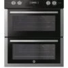 Hoover H-OVEN 300 HO7DC3UN308BI Double Oven With Hydro Easy Clean - Black Glass With Stainless Steel