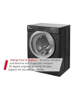 Hoover H-WASH HBWS 49D3ACBE/80 9kg Load, 1400 Spin Integrated Washing Machine - Black With Chrome Door -Appliance Pro V9CJG SQ3 0000000004 BLACK SLd1