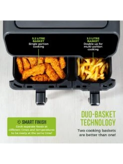 Tower Vortx Duo Basket Digital Air Fryer 5.2L + 3.3L - Black 12 Tower Vortx Duo Basket Digital Air Fryer 5.2L + 3.3L - Black -Appliance Pro V9IAC SQ5 0000000099 N A SLd3
