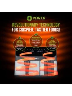 Tower Vortx Duo Basket Digital Air Fryer 5.2L + 3.3L - Black 13 Tower Vortx Duo Basket Digital Air Fryer 5.2L + 3.3L - Black -Appliance Pro V9IAC SQ6 0000000099 N A SLd4