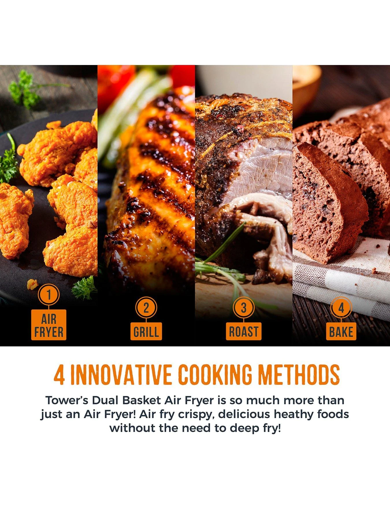 Tower Vortx 9L Vizion Dual Basket Air Fryer 4 Tower Vortx 9L Vizion Dual Basket Air Fryer - Image 2