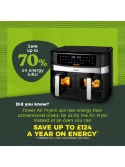 Tower Vortx 9L Vizion Dual Basket Air Fryer 13 Tower Vortx 9L Vizion Dual Basket Air Fryer -Appliance Pro V9IAD SQ6 0000000099 N A SLd4